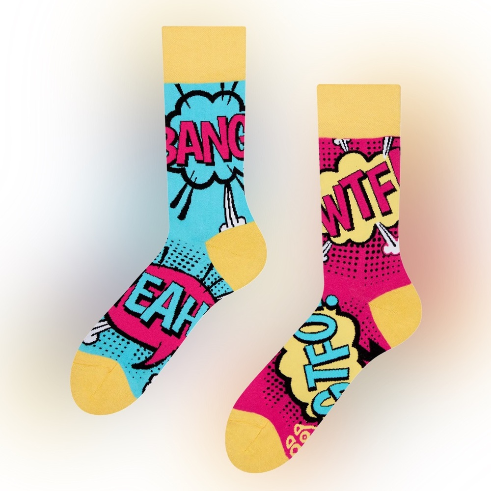NWT Colorful Comic Print Socks
